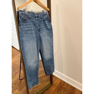 Madewell The Perfect Vintage Straight Jean Medium Wash Button Fly Size 30.